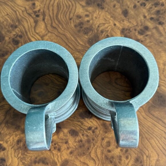 Vintage Wilton RWP Pewter Glass Mug Holder Set of 2 - Picture 7 of 11